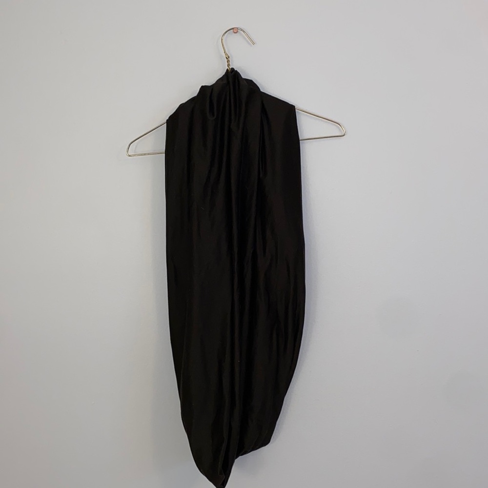 Super Soft Black Infinity Scarf With Hidden Pocket